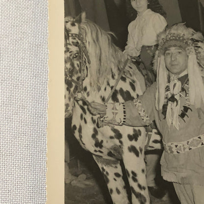 Native American Man with Woman Horse Photo Photograph Circus Vintage