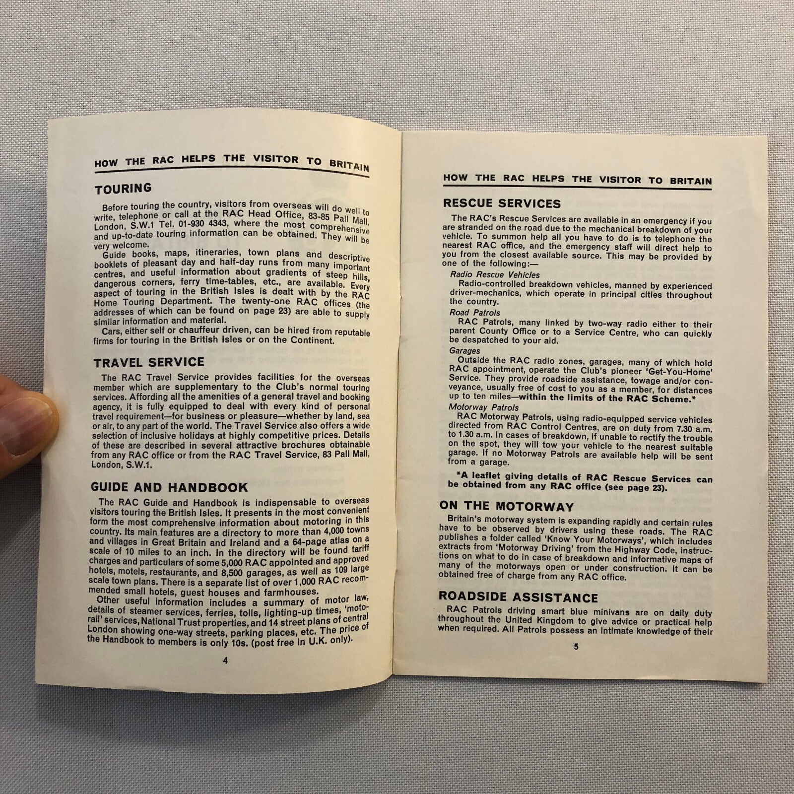 Vintage RAC Royal Automobile Club Welcome Document Package Brochures Car