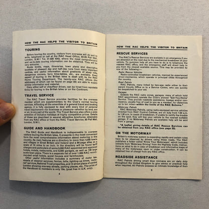 Vintage RAC Royal Automobile Club Welcome Document Package Brochures Car
