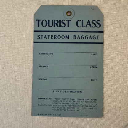 Vintage Steamship French Line Ship Luggage Tag Label New York NY North River
