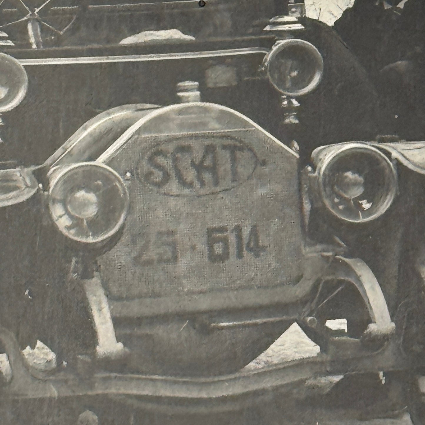 Antique SCAT Car Automobile People Italian Real Photo Postcard RPPC Photograph