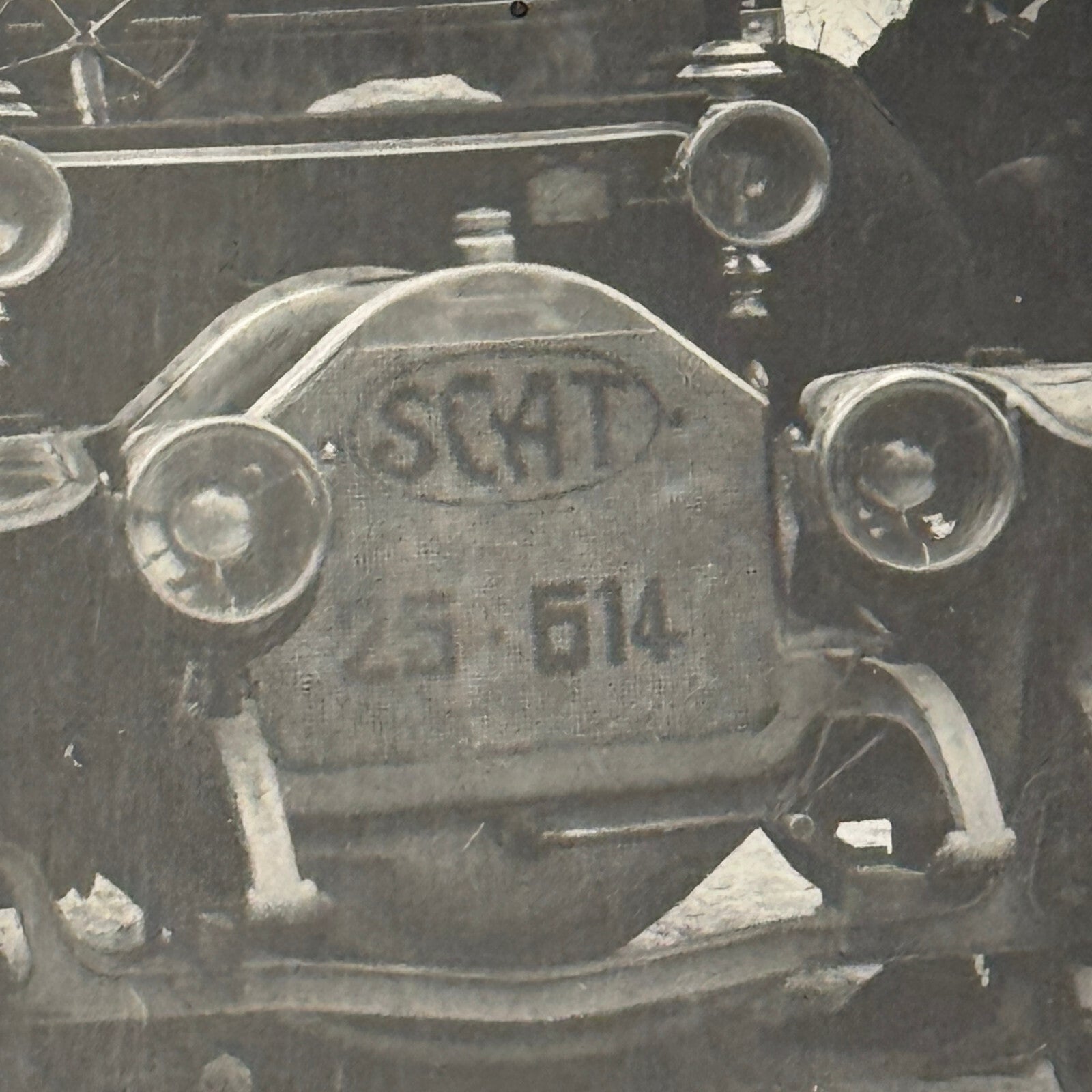 Antique SCAT Car Automobile People Italian Real Photo Postcard RPPC Photograph