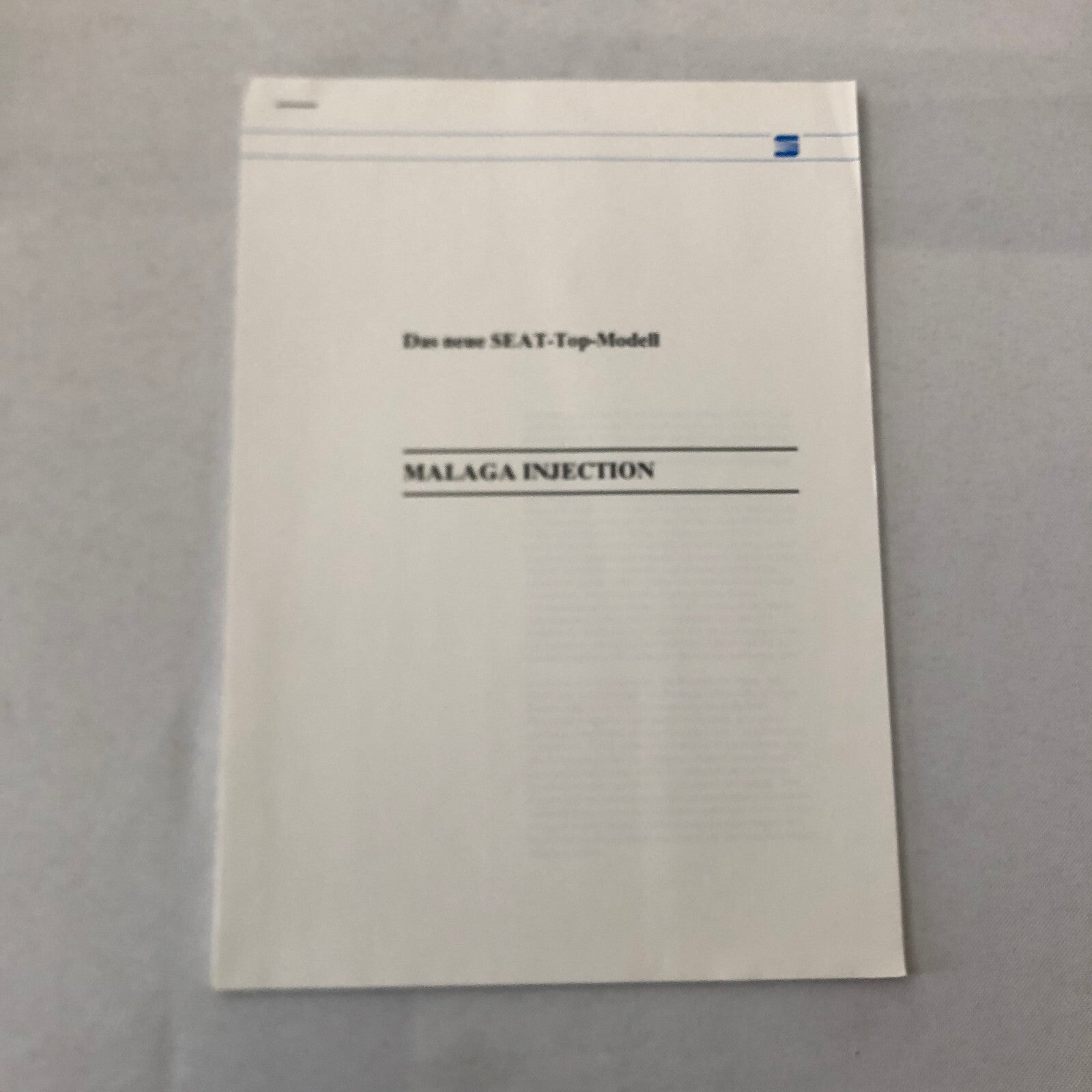 1987 SEAT Malaga Injection Car Press Kit Photos Brochure GERMAN Text