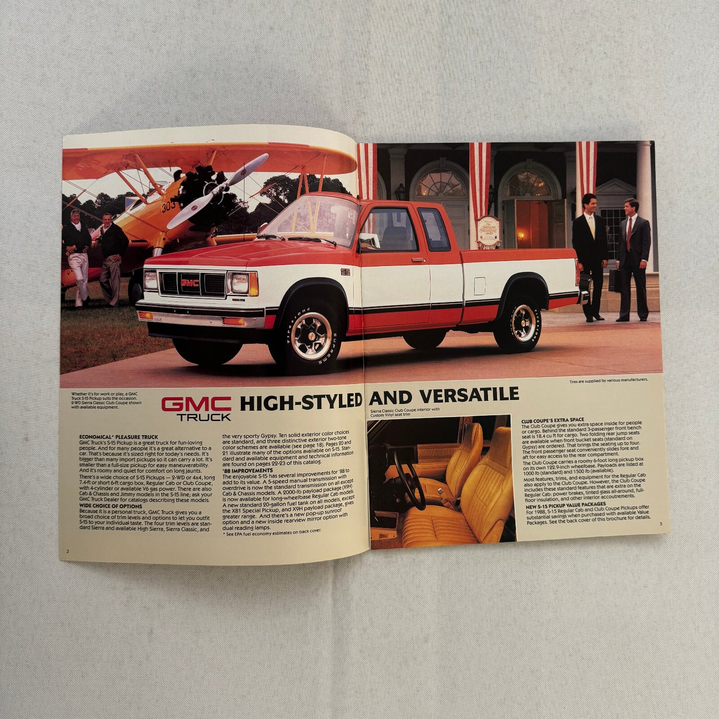 1988 GMC S-15 S15 Pickup Truck Sales Brochure Catalog Advertising Canadian