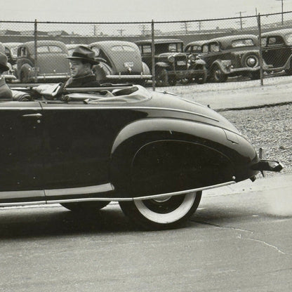 Vintage 1938 Lincoln Zephyr Convertible Car Photo Photograph Modern Print