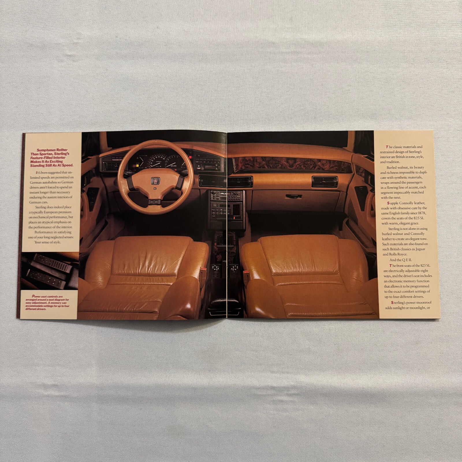 Sterling 825S and 825SL Car Sales Brochure Catalog Advertising Sterling 825 S SL