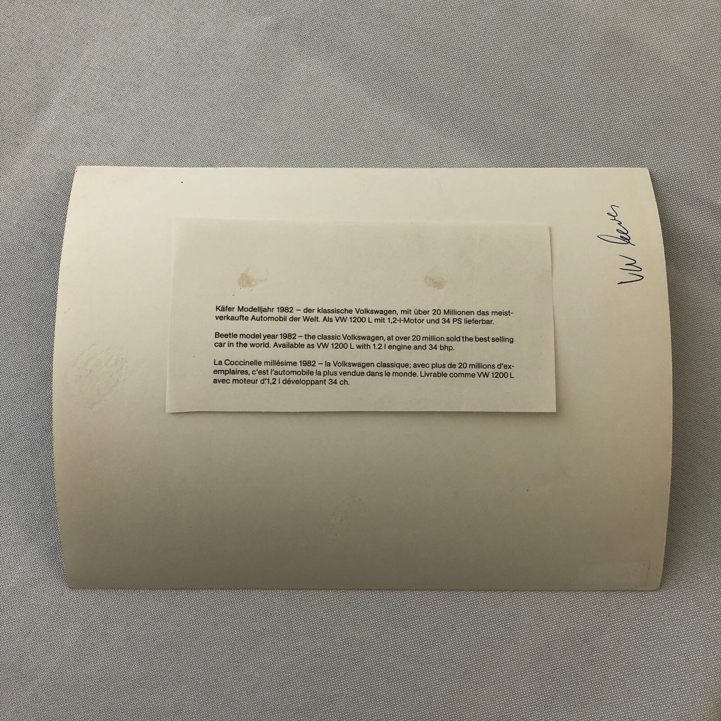 Volkswagen VW Beetle Photo Photograph Print 1982