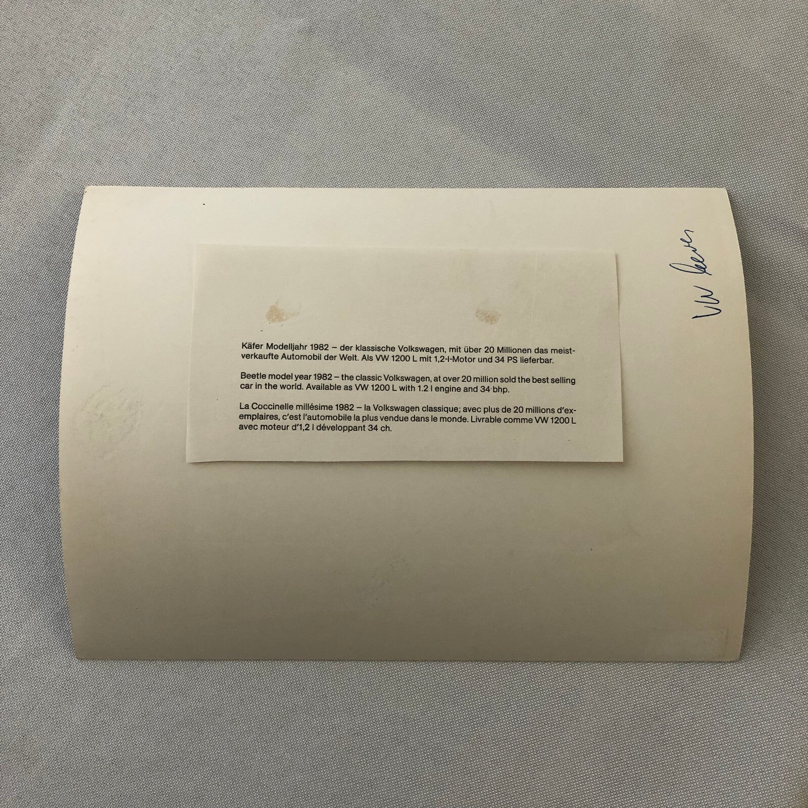 Volkswagen VW Beetle Photo Photograph Print 1982