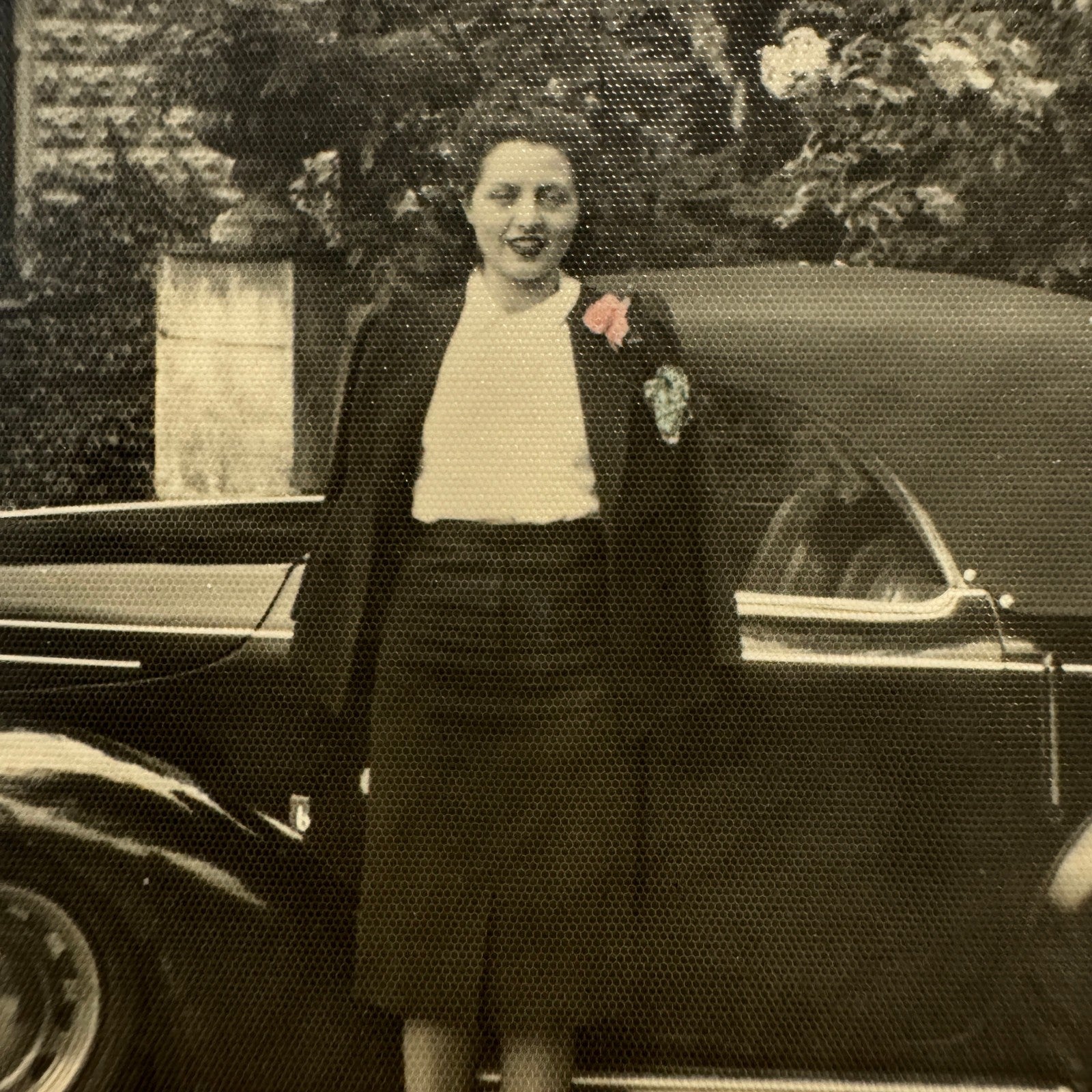 Vintage Photograph Photo Print Woman with Beautiful Car Automobile 1938 Torino