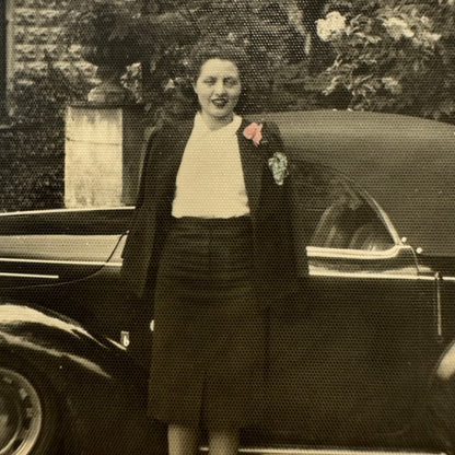 Vintage Photograph Photo Print Woman with Beautiful Car Automobile 1938 Torino