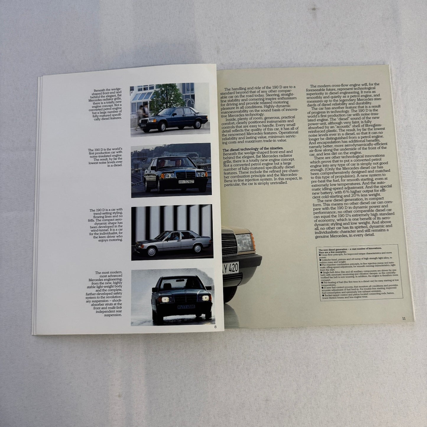 Mercedes Benz Car Brochure 280SL 500 SL 380 SL 280CE 200T 240D 300D 190D 190 250