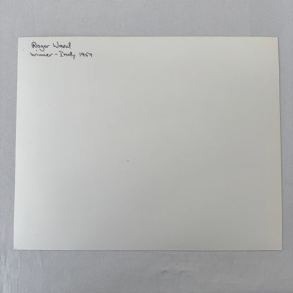 Vintage Indy Racing Photo Roger Ward 1959 Car Motorsport Modern Print