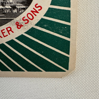 Vintage Travel Luggage Label Poland Spring House Maine Hiram Ricker Hotel