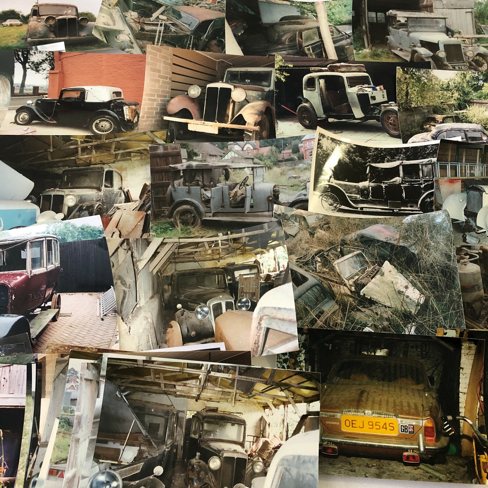 Vintage Daimler Barn Find Junk Yard Car Part Photo Photograph Lot of 52