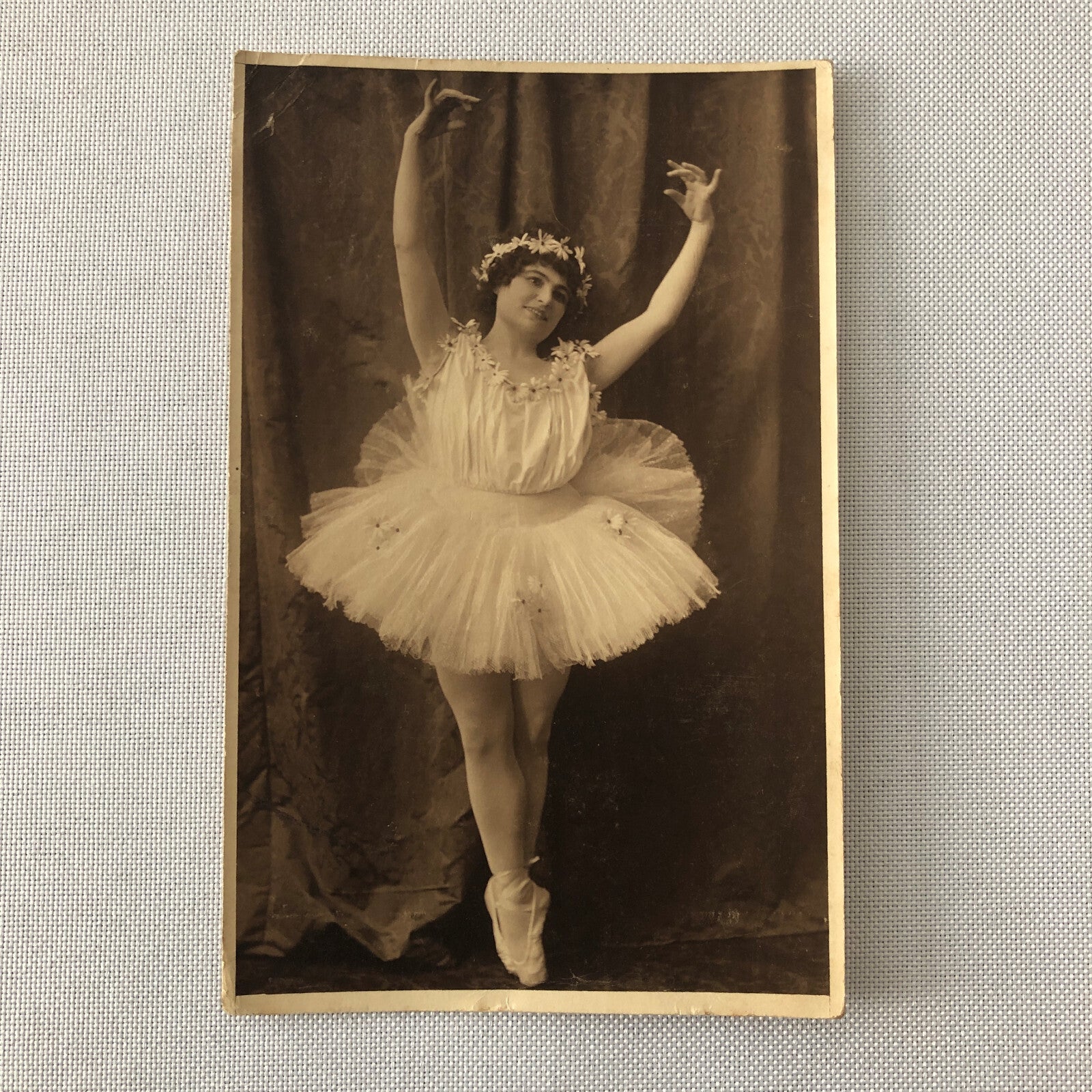 Ballet Dancer or Circus Performer Real Photo Postcard Post Card RPPC Vintage