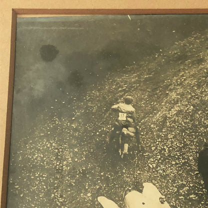 Early Car and Motorcycle Hill Climb Racing Framed Photo Photograph