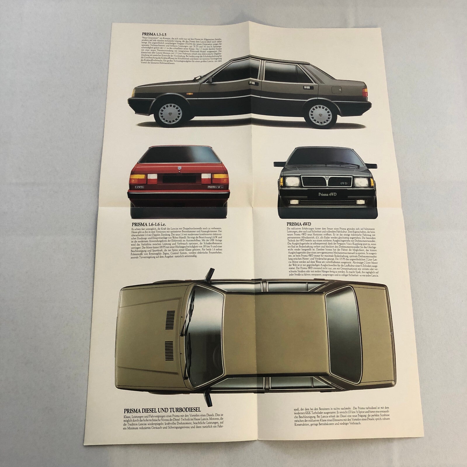Lancia Prisma Car Sales Brochure Catalog German Diesel Turbo 1.3 1.5 1.6