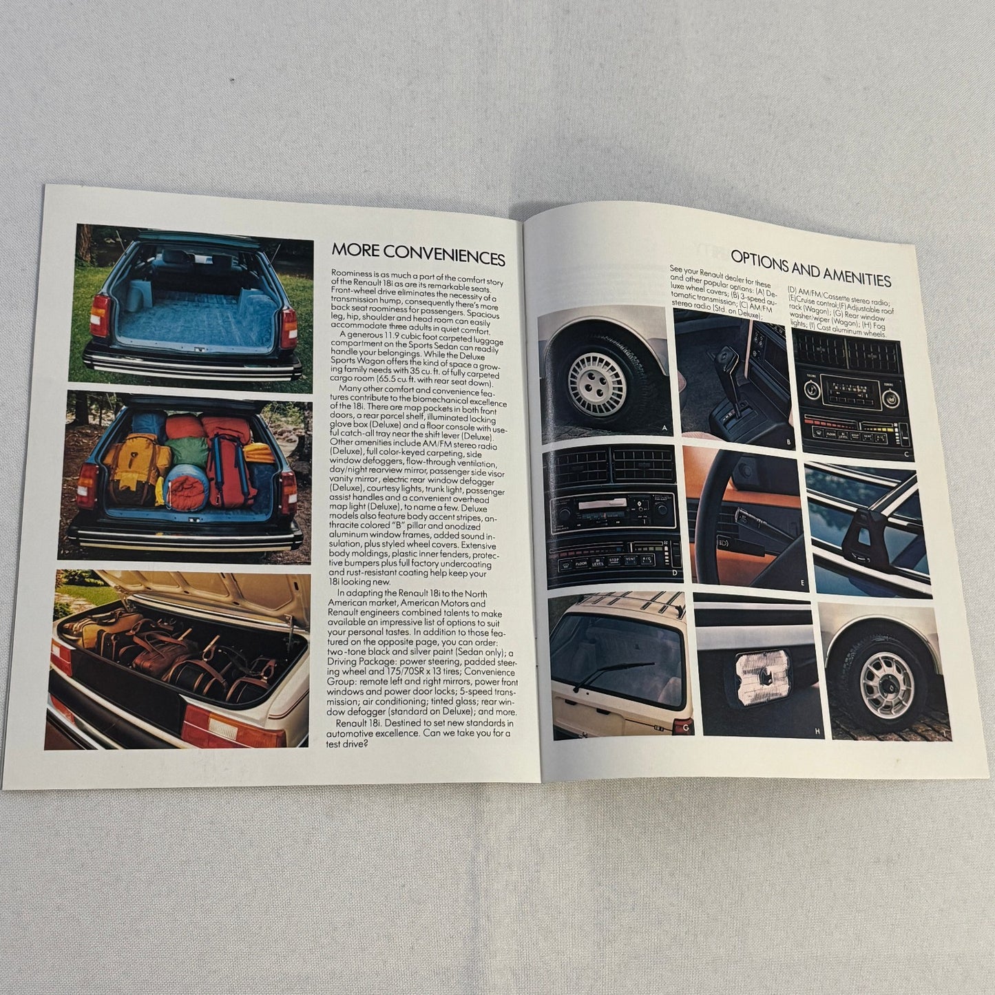 1981 Renault 18i Car Sales Brochure Catalog Vintage Advertising