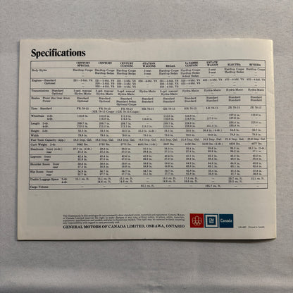 1976 Buick Car Sales Brochure Catalog Regal Century LeSabre Estate Wagon Riviera