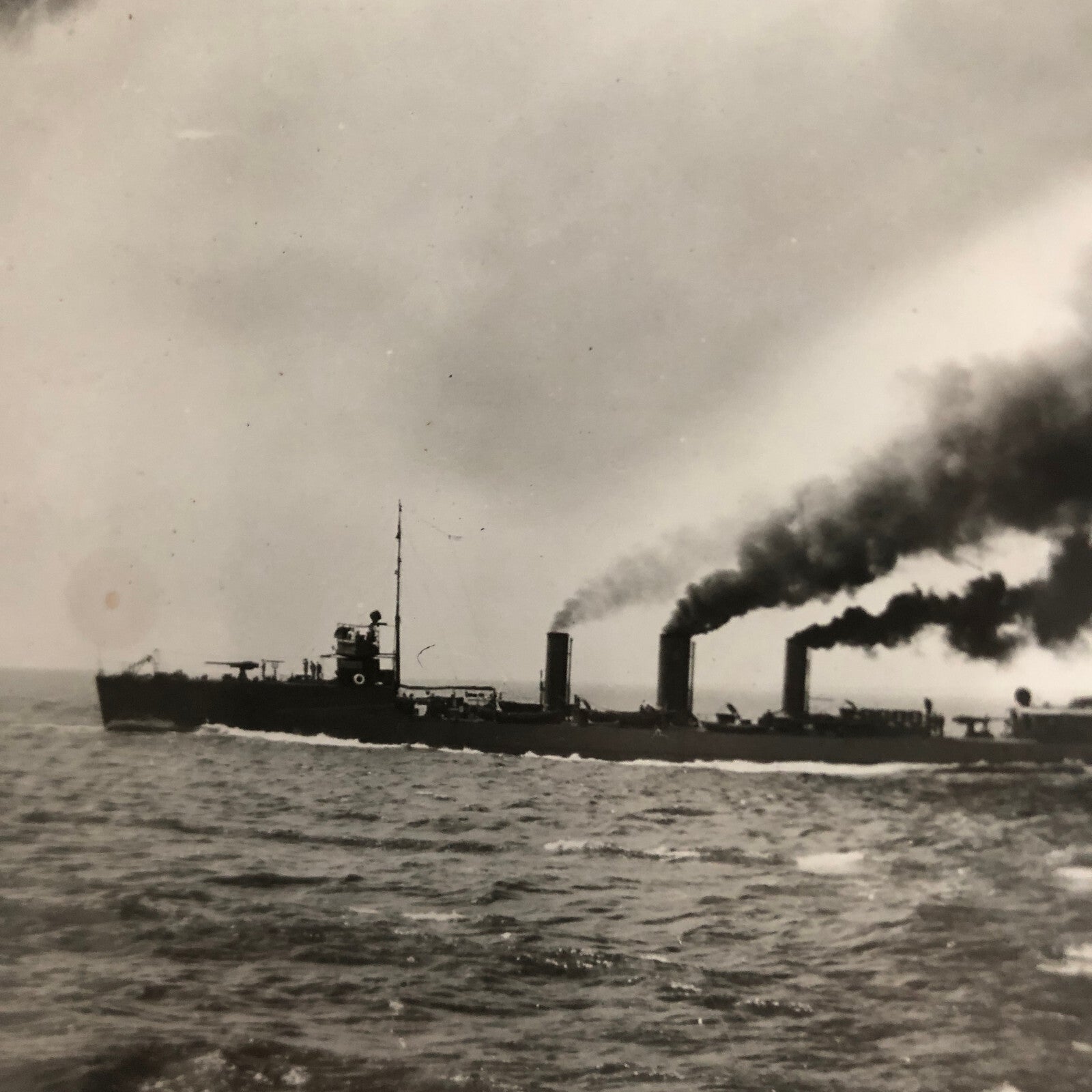 Early Military Navy Ship Boat WW1 World War 1 Glass Plate Lantern Slide