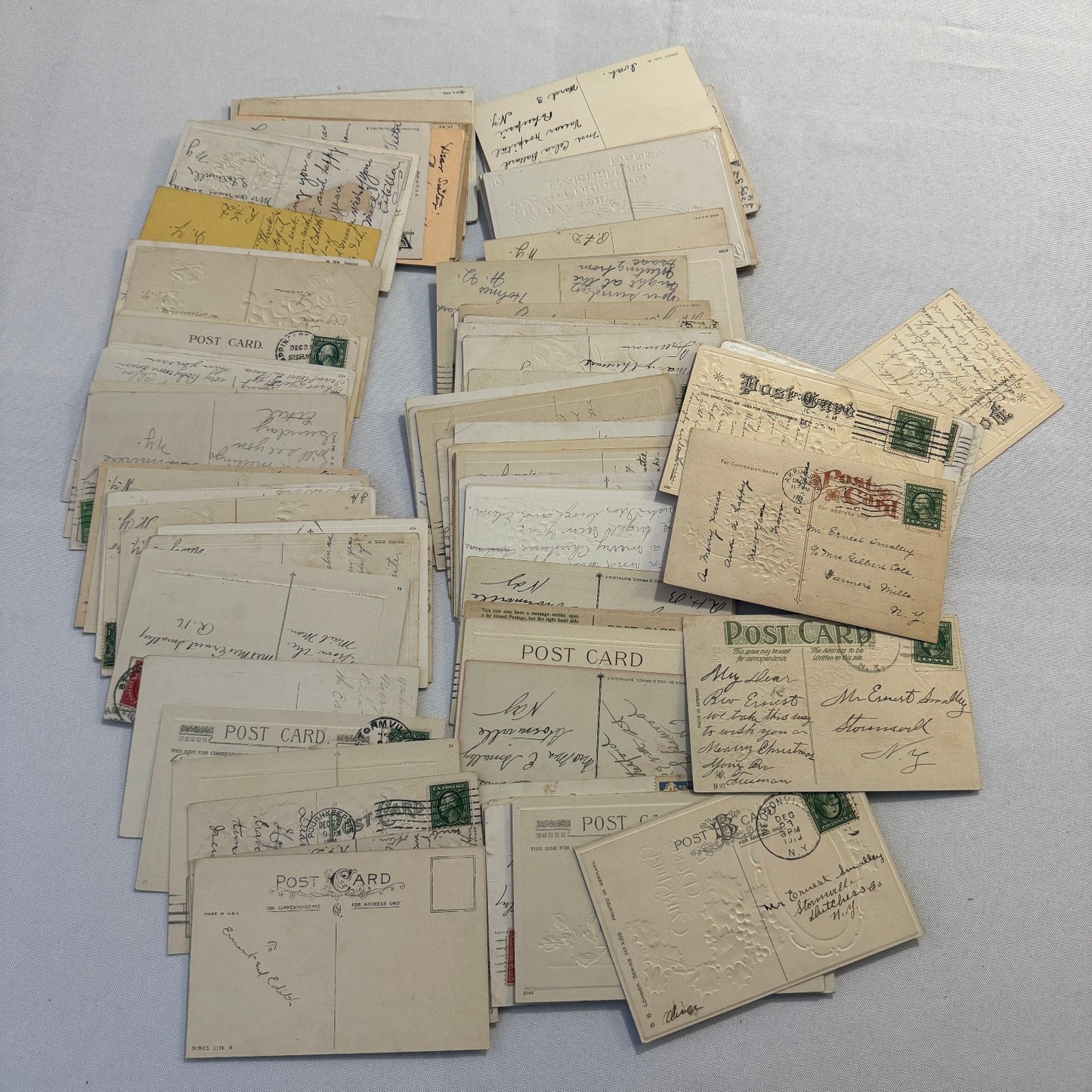 Antique Christmas & New Years Postcard Collection Lot Birds Flowers Xmas 100+