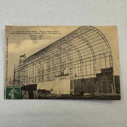 Vintage Zeppelin Airship Dirigible Postcard Post Card French Le Clement Bayard