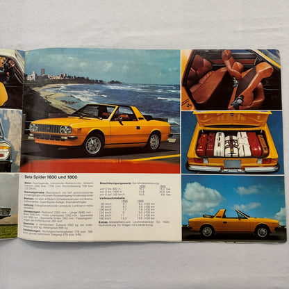 Vintage Lancia Car Sales Brochure Catalog Stratos Beta Spider Fulvia Coupe +