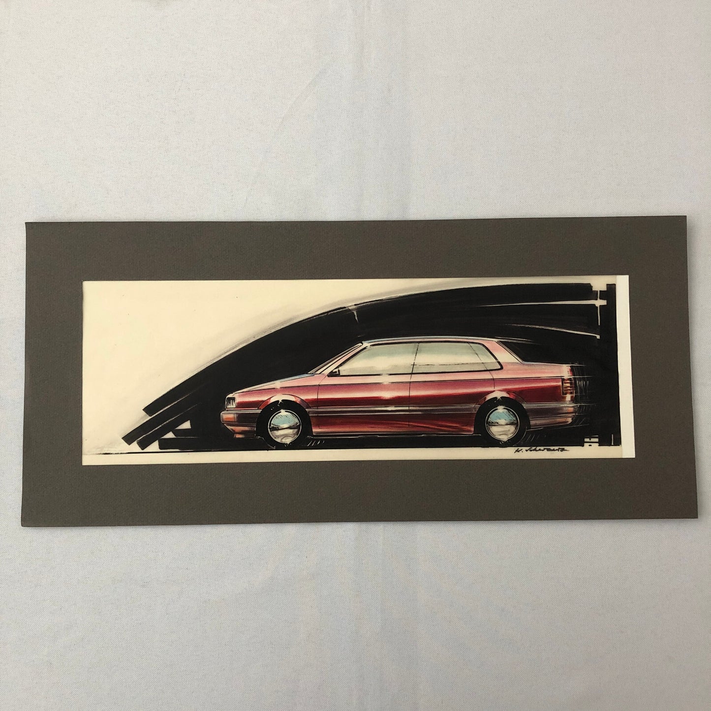 Volkswagen VW Concept Car Illustration Design Drawing Sketch Lot of 7 Passat ?