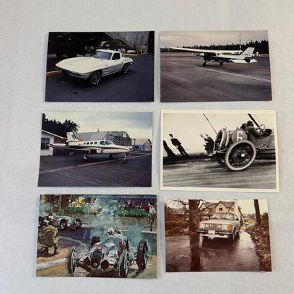 Vintage Transportation Photo and Postcard Lot 36X Car Train Airplane Porsche +