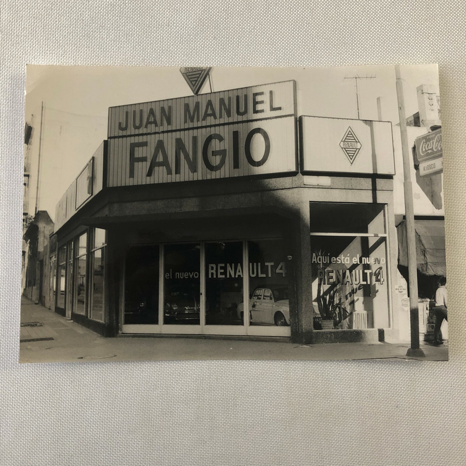 Vintage Juan Manuel Fangio Renault Dealership Photo Photograph Renault 4 + 