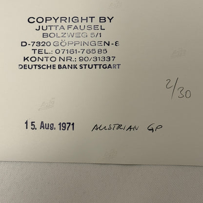 Vintage Racing Photo 1971 Austrian Grand Prix Driver Howden Ganley Motorsport