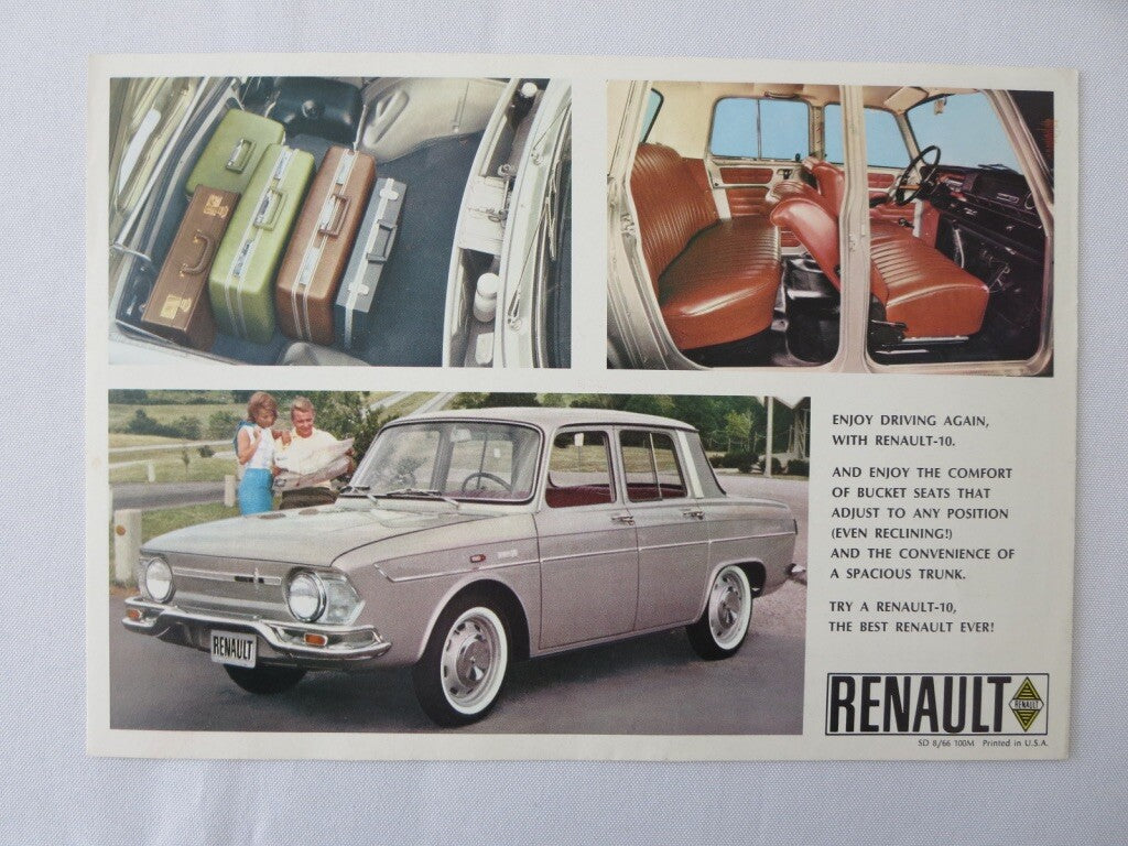 1966 1967 Renault 10 Sales Brochure Catalog Vintage Advertising 