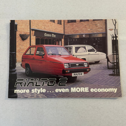 Reliant Rialto 2 Car Sales Brochure Catalog Advertising 3 Wheel