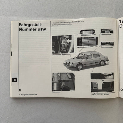 1983 Saab 99 Owners Manual Instruction Book Guide GERMAN