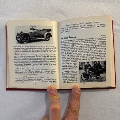 1963 Veteran Motorcar Pocketbook Book Vintage Bugatti Benz Rolls Royce and More