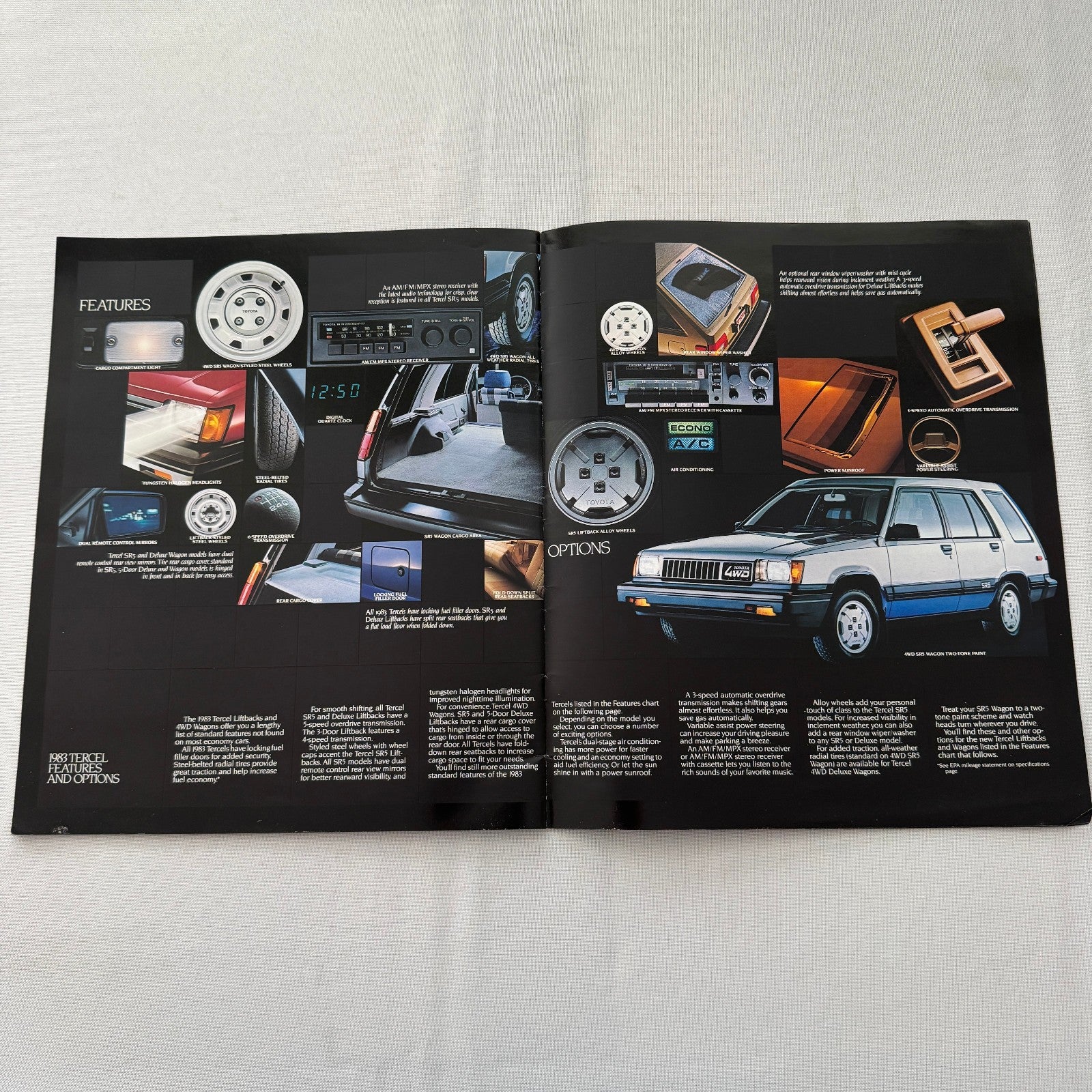 1983 Toyota Tercel Car Sales Brochure Catalog SR5 Wagon Liftback 4WD Vintage