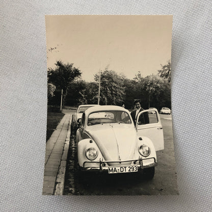 Vintage Photo Photograph Snapshot VW Volkswagen Beetle Bug Car