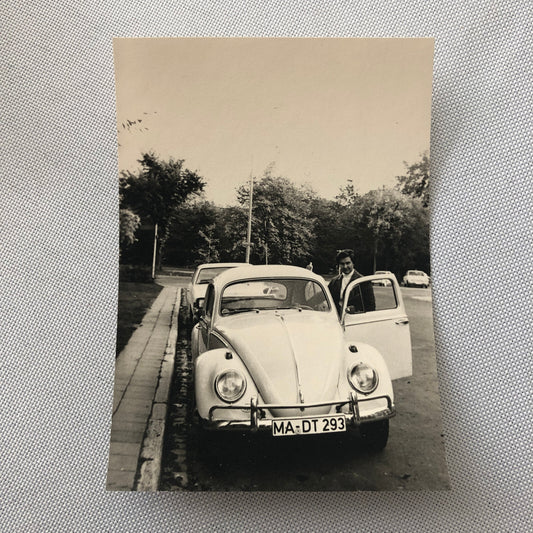 Vintage Photo Photograph Snapshot VW Volkswagen Beetle Bug Car