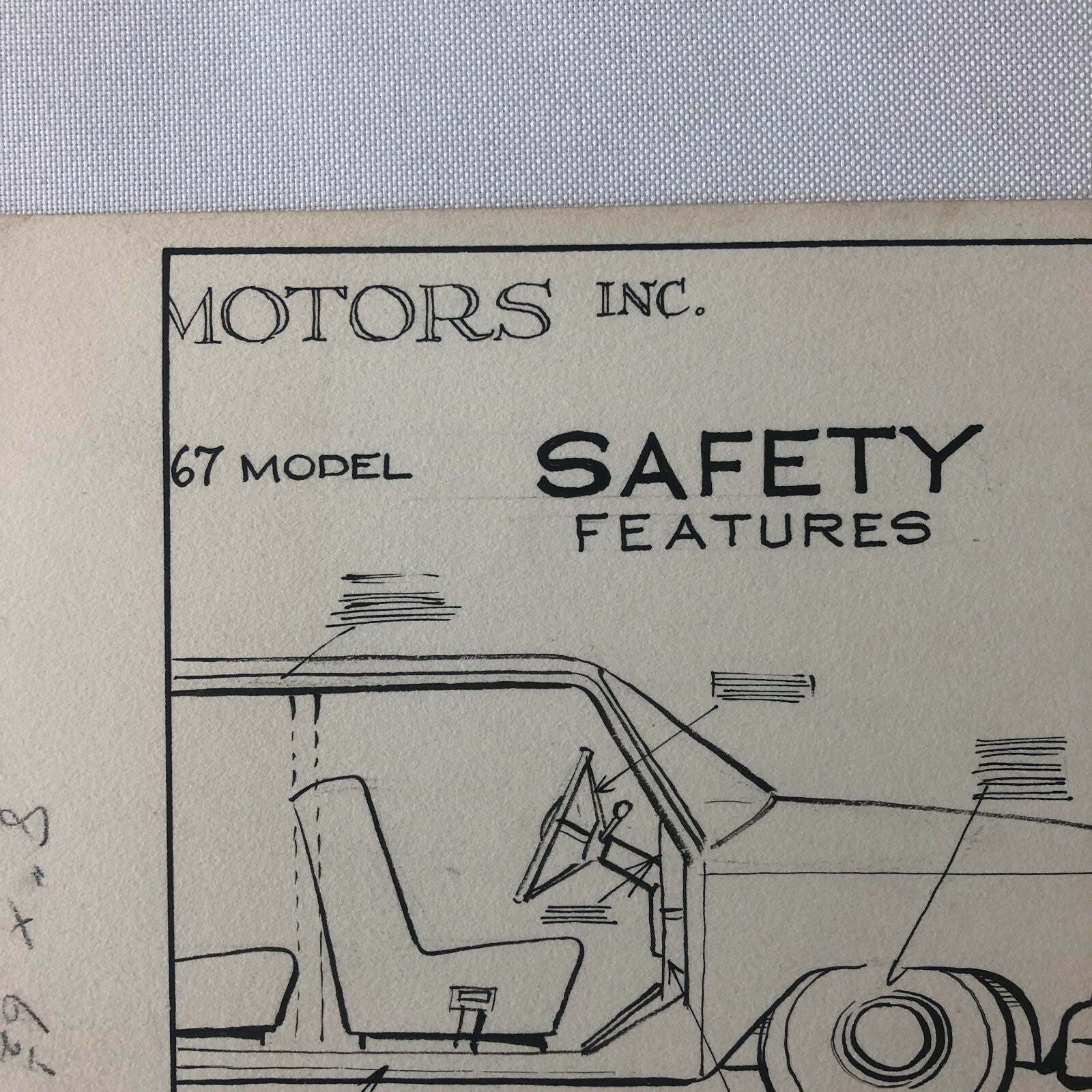 Vintage 1960s Newspaper Comic Illustration Art Drawing Car Design Designer 