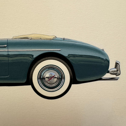 1956 Volvo P1900 Car Automobile Illustration Art Drawing Hand Drawn Robert Preis