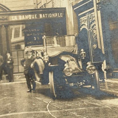 Vintage Photo Photograph Bank La Banque Nationale Canada Antique Car Renault