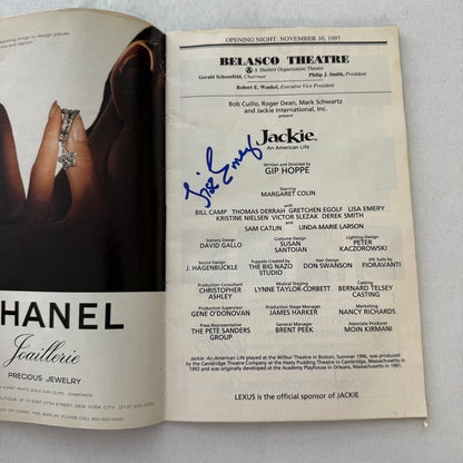 Jackie An American Life Cast Signed Program Playbill 1997 Margaret Colin