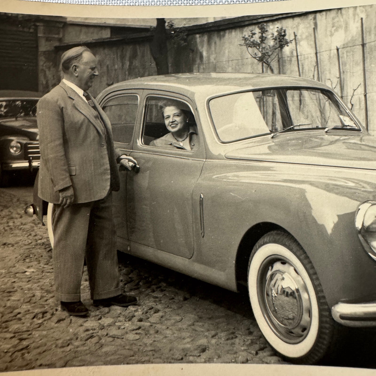 Vintage Italian Car Automobile Real Photo Postcard Post Card RPPC Lancia Aurelia