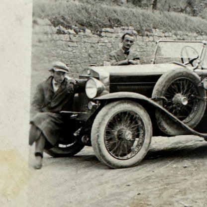 Vintage Photograph Photo Print People with Early Car Automobile European