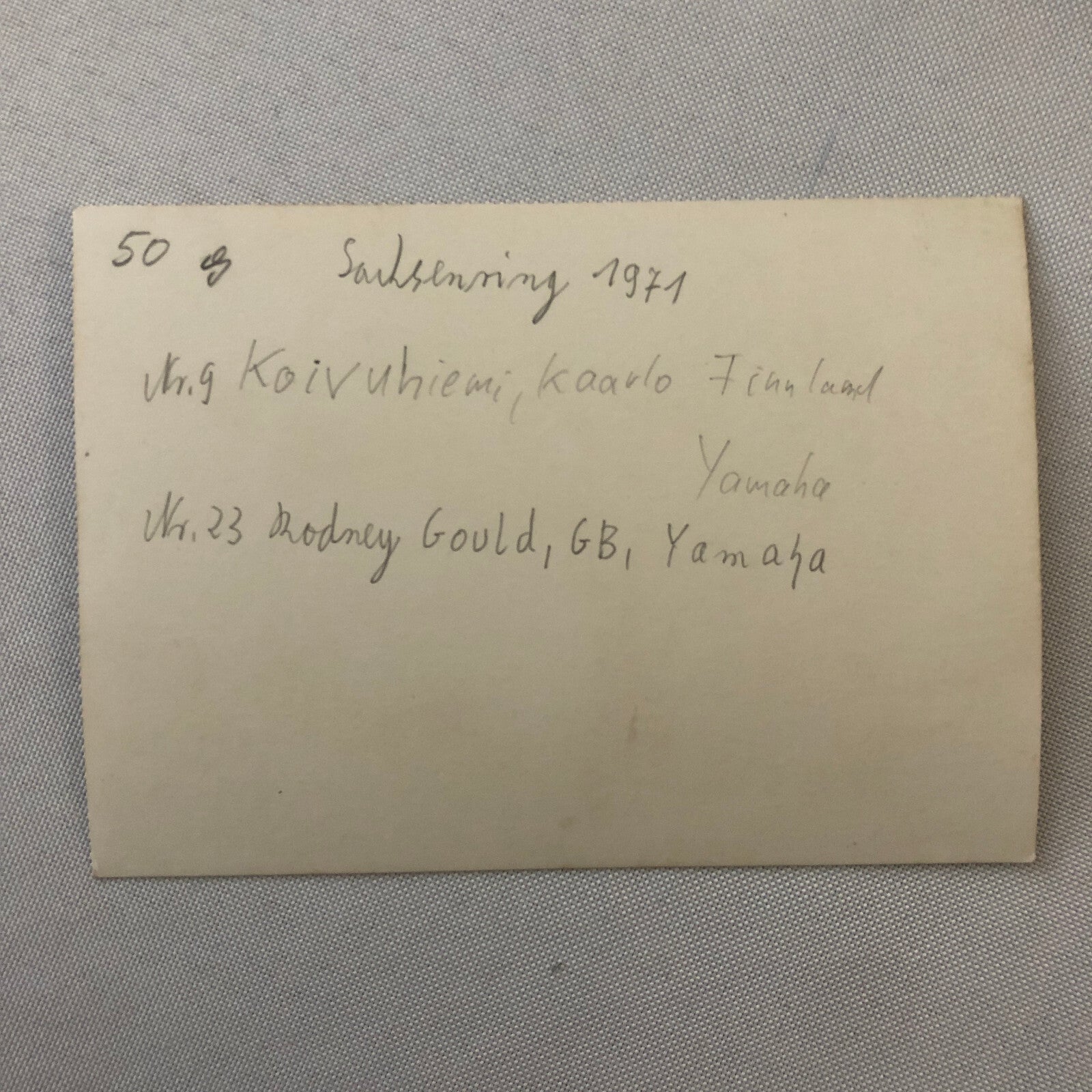 Vintage Motorcycle Racing Photo photograph Yamaha Rodney Gould Koivuniemi