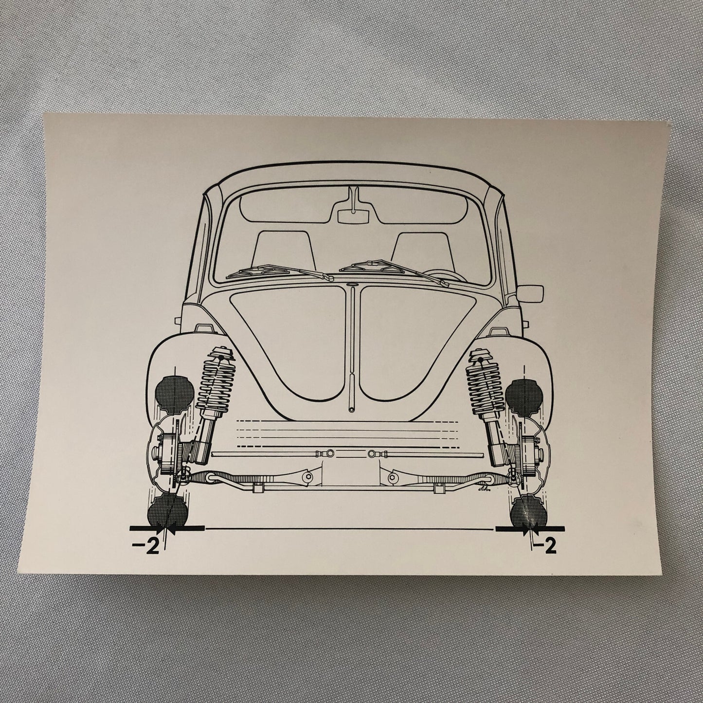 Vintage Volkswagen VW Beetle Factory Press Photo Photograph Print DUTCH Caption