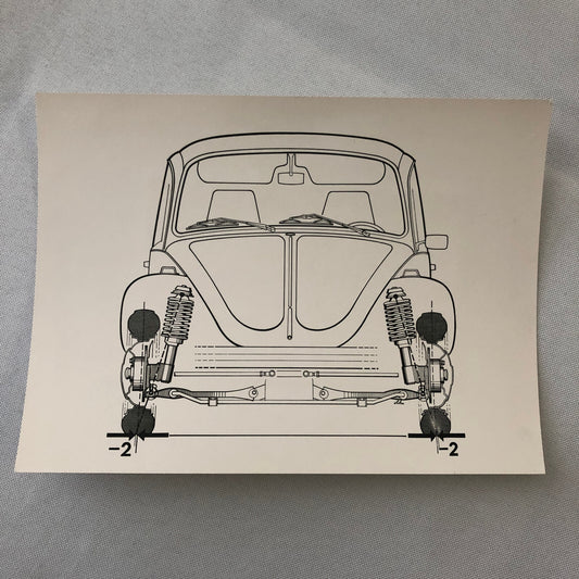 Vintage Volkswagen VW Beetle Factory Press Photo Photograph Print DUTCH Caption