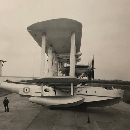 Man with Early Airplane Aircraft Plane Photo Photograph Vintage Max Karant