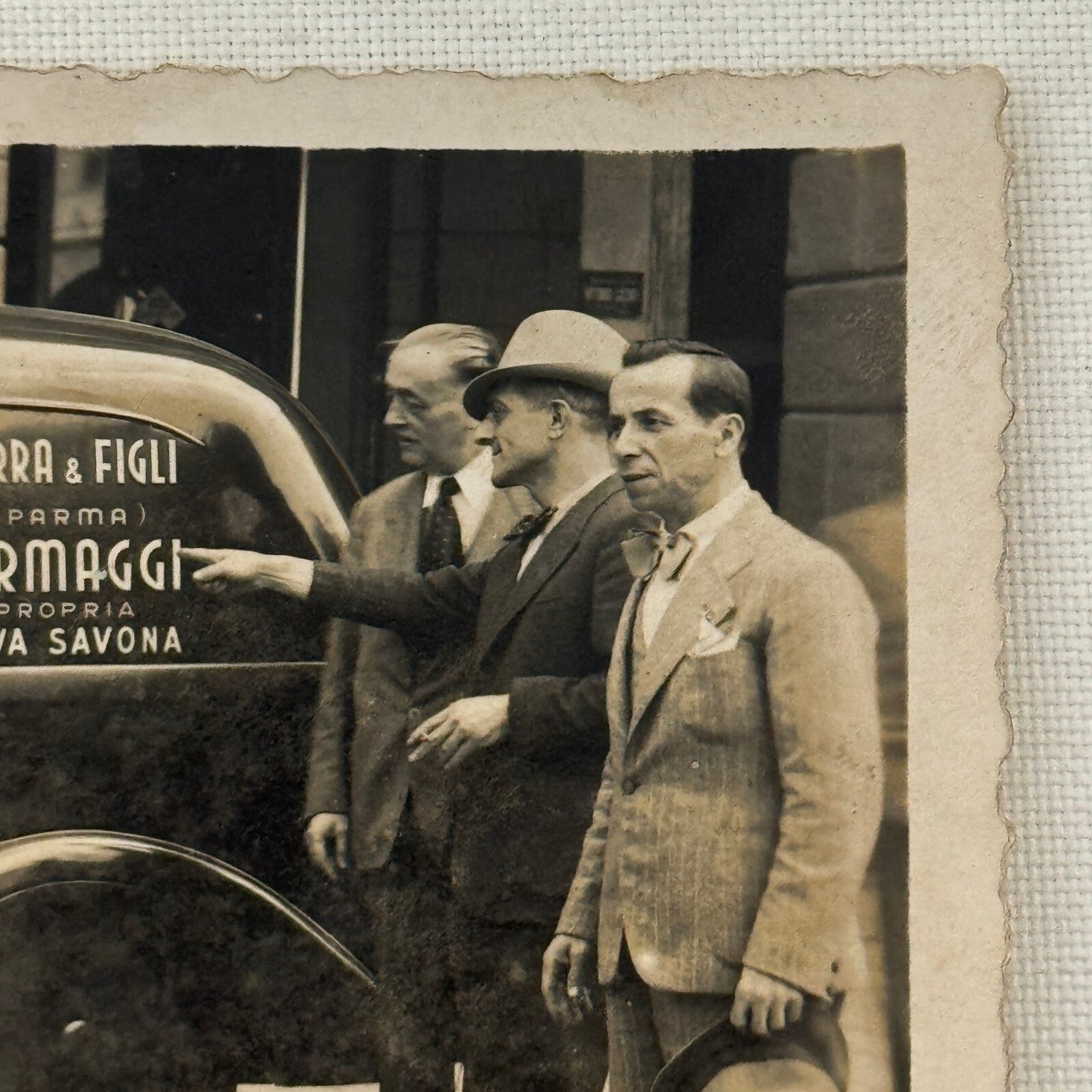 Vintage Photograph Photo Men with Delivery Van Antique Italian