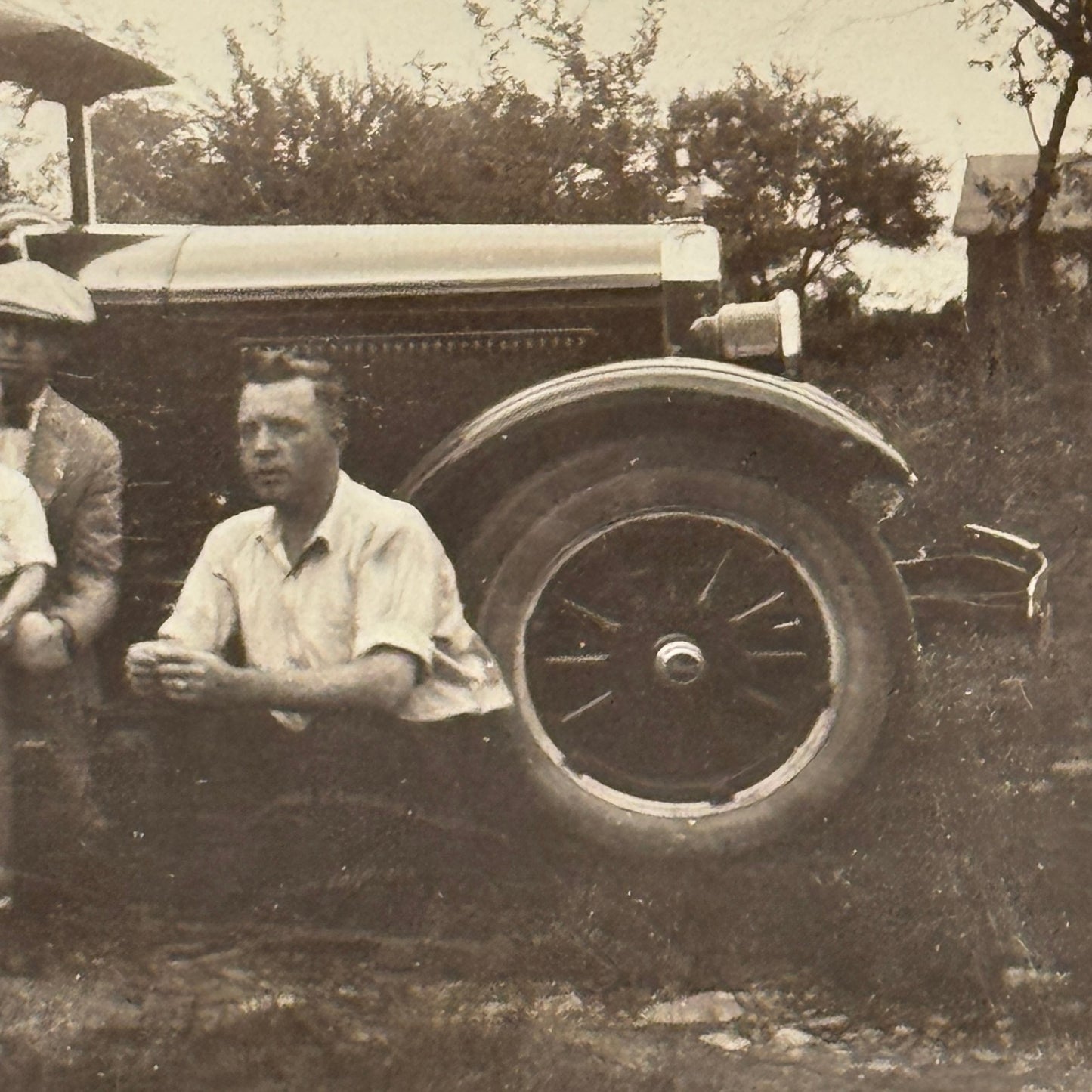 Vintage Automobile Photo Photograph Print Snapshot Early Car People Child